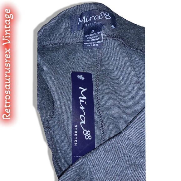 MIRA 88 stretch heather gray pull on business casual trouser pants, size 8 - Picture 5 of 5